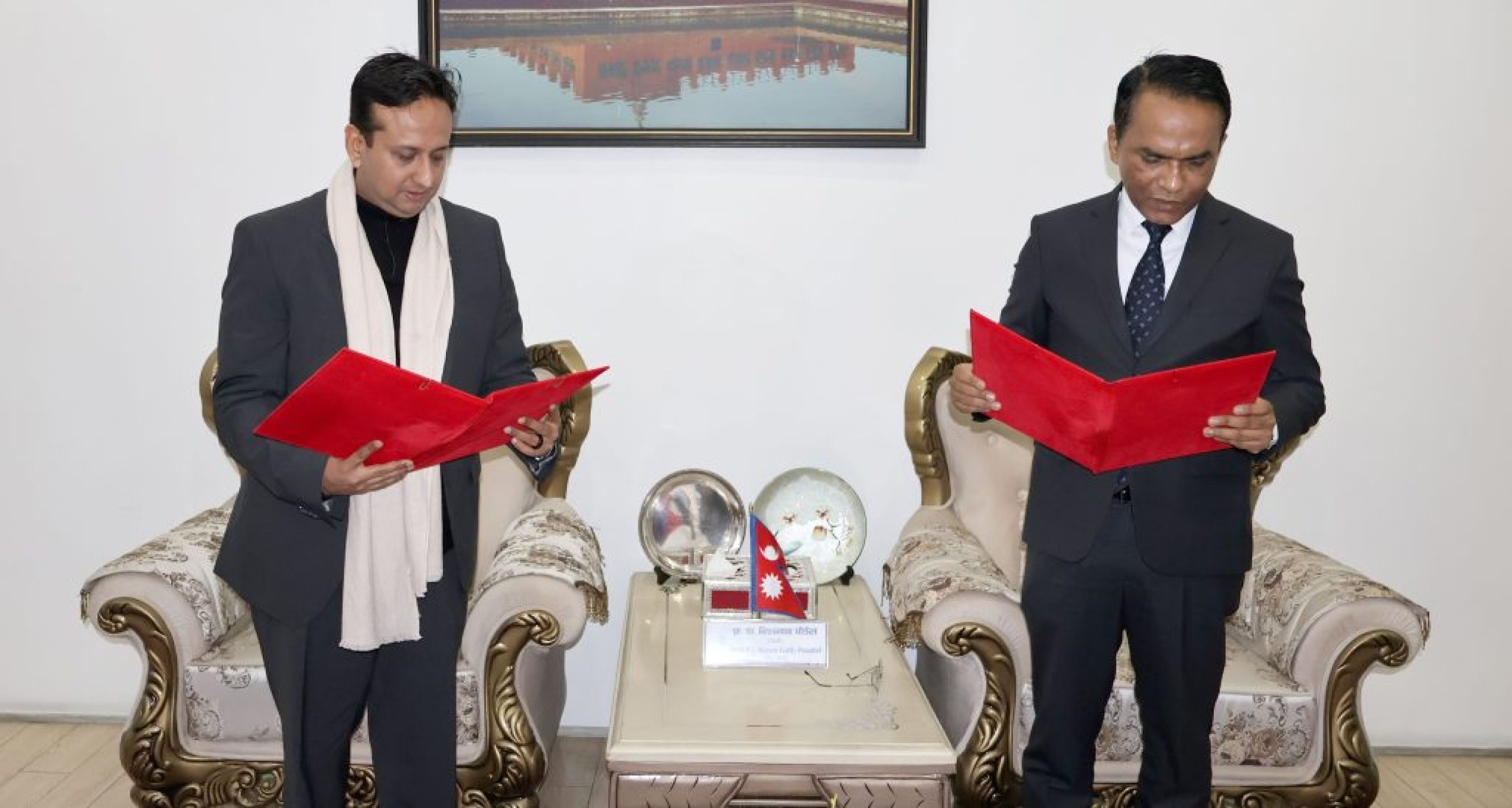 Oath taking picture of Nirvana Chaudhary Sir