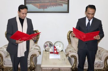 Oath taking picture of Nirvana Chaudhary Sir